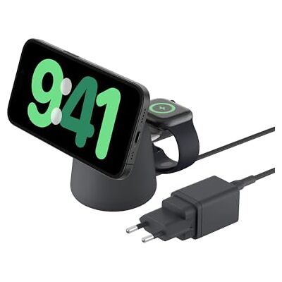 Belkin BoostCharge Pro 2-in-1 laadstation met MagSafe (draadloze oplader tot 15 W snel opladen, voor alle iPhone 16, 15, 14, 13, 12, AirPods en elk MagSafe-apparaat) Belkin BoostCharge Pro 2-in-1 laadstation met MagSafe (draadloze oplader tot 15 W snel opladen, voor alle iPhone 16, 15, 14, 13, 12, AirPods en elk MagSafe-apparaat)