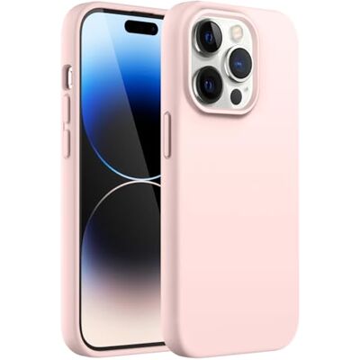 JETech Siliconen beschermhoes voor iPhone 14 Pro 6,1 inch, rondom bescherming, zijdezacht gevoel, schokbestendig etui, zachte binnenvoering van microvezel (roze) JETech Siliconen beschermhoes voor iPhone 14 Pro 6,1 inch, rondom bescherming, zijdezacht gevoel, schokbestendig etui, zachte binnenvoering van microvezel (roze)