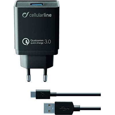 Cellular Line ACHHUKITQCTYCK oplader voor mobiele telefoons binnenshuis, zwart oplader voor mobiele telefoons (binnenkant, netwerk, 1 m, zwart) Cellular Line ACHHUKITQCTYCK oplader voor mobiele telefoons binnenshuis, zwart oplader voor mobiele telefoons (binnenkant, netwerk, 1 m, zwart)