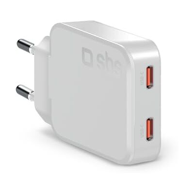 SBS Extra Slim GaN 65W USB-C oplader, GaN-technologie Power Delivery 3.0 PPS, snel opladen, USB-C-oplader, oplader voor iPhone, Android, tablet, draagbaar, compact, wit SBS Extra Slim GaN 65W USB-C oplader, GaN-technologie Power Delivery 3.0 PPS, snel opladen, USB-C-oplader, oplader voor iPhone, Android, tablet, draagbaar, compact, wit