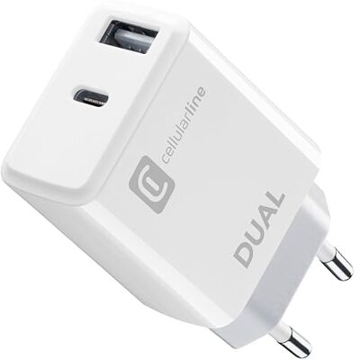 Cellular Line Dual Charger iPhone 8 of later Cellular Line Dual Charger iPhone 8 of later