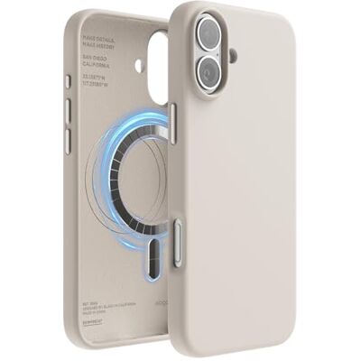 elago Magnetische siliconen beschermhoes voor iPhone 16 Plus Compatibel met MagSafe, geïntegreerde magneten, zachte siliconen, antislip, schokbestendig (Stone) elago Magnetische siliconen beschermhoes voor iPhone 16 Plus Compatibel met MagSafe, geïntegreerde magneten, zachte siliconen, antislip, schokbestendig (Stone)