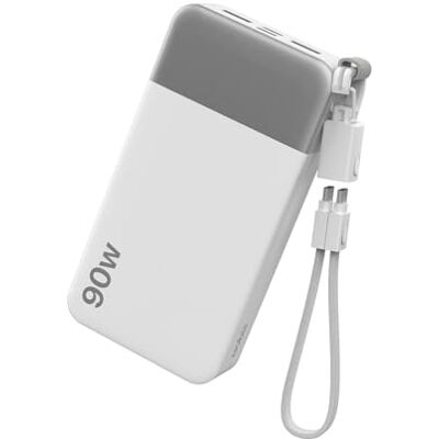 NOBIS Externe accu, 90 W, 20.000 mAh, powerbank met USB-C naar C-kabel Draagbare accu, snel opladen, bidirectioneel, digitaal display, voor iPhone, Samsung Galaxy, MacBook NOBIS Externe accu, 90 W, 20.000 mAh, powerbank met USB-C naar C-kabel Draagbare accu, snel opladen, bidirectioneel, digitaal display, voor iPhone, Samsung Galaxy, MacBook