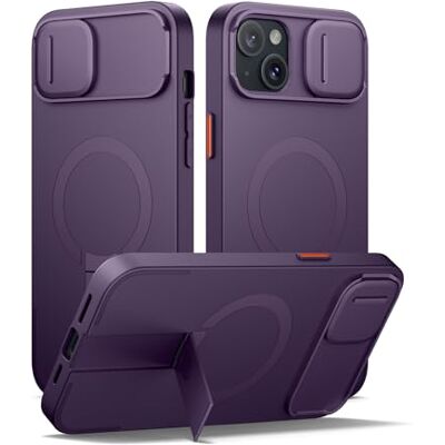 SURITCH Magnetisch hoesje compatibel met iPhone 14 Plus/15 Plus, schokbestendige beschermhoes, schuifje camera-afdekking en verstelbare standaard, paars SURITCH Magnetisch hoesje compatibel met iPhone 14 Plus/15 Plus, schokbestendige beschermhoes, schuifje camera-afdekking en verstelbare standaard, paars