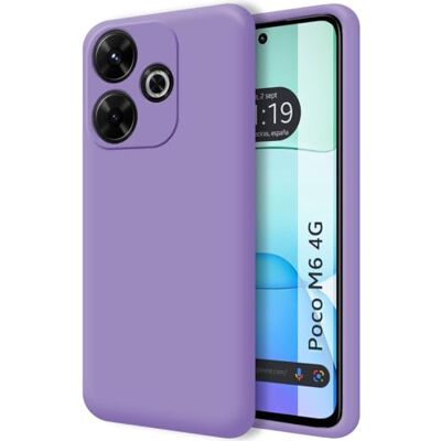 Tumundosmartphone Coque en silicone liquide ultra douce pour Xiaomi Poco M6 4G couleur violette Tumundosmartphone Coque en silicone liquide ultra douce pour Xiaomi Poco M6 4G couleur violette