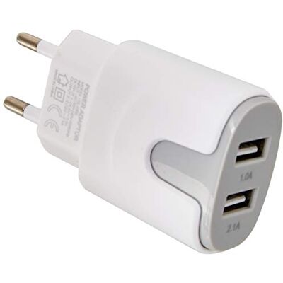 Shot Case USB-netadapter voor Alcatel Idol 5 smartphone, tablet, 2 poorten, voeding, AC, oplaadkabel, grijs Shot Case USB-netadapter voor Alcatel Idol 5 smartphone, tablet, 2 poorten, voeding, AC, oplaadkabel, grijs