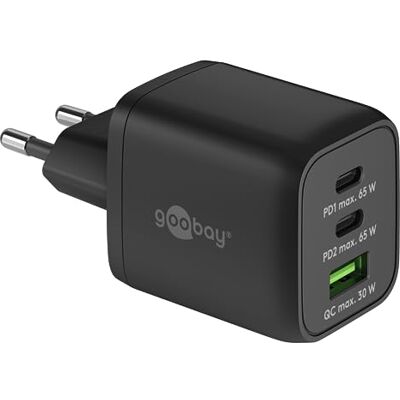 goobay 64753 USB-C PD Nano multiport snellader (65 W) / 2 x USB-C PD 1 x USB-A Quick Charge / stroomadapter voor iPhone oplaadkabel en andere mobiele telefoons zwart goobay 64753 USB-C PD Nano multiport snellader (65 W) / 2 x USB-C PD 1 x USB-A Quick Charge / stroomadapter voor iPhone oplaadkabel en andere mobiele telefoons zwart