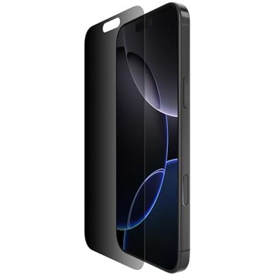 Belkin ScreenForce InvisiGlass Privacy schermbeschermer voor iPhone 16 Pro Max, krasbestendig, Easy-Align-houder, luchtbelvrij aan te brengen, gerecycled glas, anti-spion glas voor iPhone 16 Pro Max) Belkin ScreenForce InvisiGlass Privacy schermbeschermer voor iPhone 16 Pro Max, krasbestendig, Easy-Align-houder, luchtbelvrij aan te brengen, gerecycled glas, anti-spion glas voor iPhone 16 Pro Max)