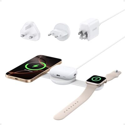 Anker MagGo iPhone inductielader, draadloos, 3-in-1, MagSafe-compatibel, Qi2-gecertificeerd, 15 W, opvouwbare reisoplader, iPhone 17/16/15, AirPods, Apple Watch (USB-C-oplader inbegrepen) Anker MagGo iPhone inductielader, draadloos, 3-in-1, MagSafe-compatibel, Qi2-gecertificeerd, 15 W, opvouwbare reisoplader, iPhone 17/16/15, AirPods, Apple Watch (USB-C-oplader inbegrepen)