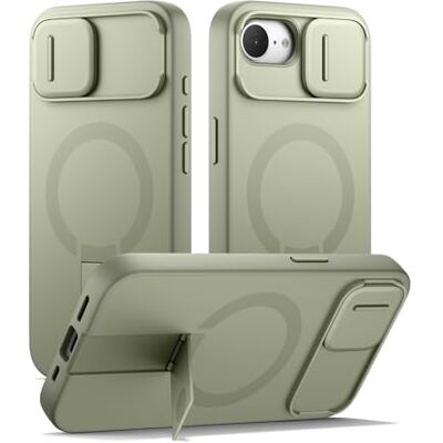 SURITCH Magnetisch hoesje compatibel met iPhone 16e, schokbestendig beschermhoesje met schuifcamera en verstelbare standaard (groen) SURITCH Magnetisch hoesje compatibel met iPhone 16e, schokbestendig beschermhoesje met schuifcamera en verstelbare standaard (groen)