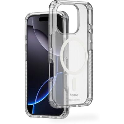Hama Extreme Protect beschermhoes voor iPhone 16 Pro en MagSafe (D3O, schokbestendig, valbestendig, onbreekbaar, transparant, vergeelt niet, magnetisch hoesje voor draadloos opladen) Hama Extreme Protect beschermhoes voor iPhone 16 Pro en MagSafe (D3O, schokbestendig, valbestendig, onbreekbaar, transparant, vergeelt niet, magnetisch hoesje voor draadloos opladen)