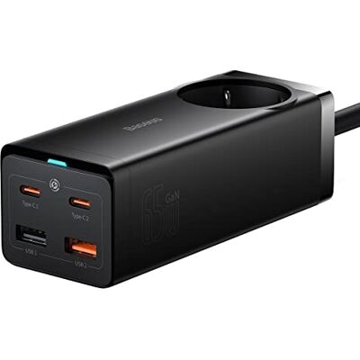 Baseus GaN3 Pro Wall Charger/Powerstrip 2 x USB + 2 x USB-C + AC, 65 W Baseus GaN3 Pro Wall Charger/Powerstrip 2 x USB + 2 x USB-C + AC, 65 W