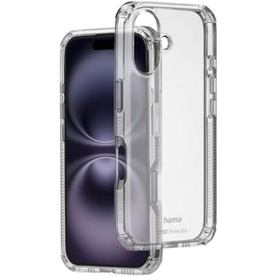 Hama Extreme Protect transparante beschermhoes voor Apple iPhone 16 (Bumper D3O, schokbestendig, valbestendig en onbreekbaar, vergeelt niet, inductief oplaadhoes) transparant Hama Extreme Protect transparante beschermhoes voor Apple iPhone 16 (Bumper D3O, schokbestendig, valbestendig en onbreekbaar, vergeelt niet, inductief oplaadhoes) transparant
