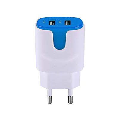 Shot Case USB-adapter voor Xiaomi Mi 9 smartphone, tablet, dubbele wandcontactdoos, 2 poorten, AC-oplader (blauw) Shot Case USB-adapter voor Xiaomi Mi 9 smartphone, tablet, dubbele wandcontactdoos, 2 poorten, AC-oplader (blauw)