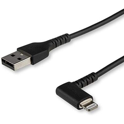 StarTech . com Duurzame USB A naar Lightning-kabel, 1 m, zwart, rechte hoek, robuuste aramidevezel, USB type A naar Lightning-kabel, Apple MFI gecertificeerd, iPhone (RUSBLTMM1MBR) StarTech . com Duurzame USB A naar Lightning-kabel, 1 m, zwart, rechte hoek, robuuste aramidevezel, USB type A naar Lightning-kabel, Apple MFI gecertificeerd, iPhone (RUSBLTMM1MBR)