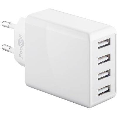 goobay USB-oplader – USB-aansluiting met meerdere poorten, 30 W, wit goobay USB-oplader – USB-aansluiting met meerdere poorten, 30 W, wit