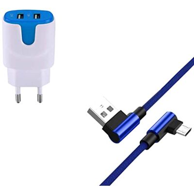 Shot Case Set voor Huawei P30 Pro Smartphone Type C (Cable 90 DEGRES Fast Charge + Dual Stekker, Kleur: Blauw) Shot Case Set voor Huawei P30 Pro Smartphone Type C (Cable 90 DEGRES Fast Charge + Dual Stekker, Kleur: Blauw)