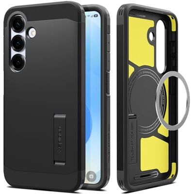 Spigen Tough Armor (AI) Telefoonhoes met MagFit, voor Samsung Galaxy S25 5G, zwart Spigen Tough Armor (AI) Telefoonhoes met MagFit, voor Samsung Galaxy S25 5G, zwart
