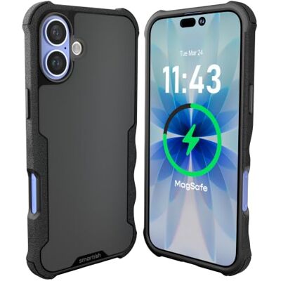 Smartish Gripzilla Magnetische beschermhoes voor iPhone 16 Plus, MagSafe-compatibel, robuuste dunne hoes met geteste valbescherming, zwart (Black Tie Affair) Smartish Gripzilla Magnetische beschermhoes voor iPhone 16 Plus, MagSafe-compatibel, robuuste dunne hoes met geteste valbescherming, zwart (Black Tie Affair)