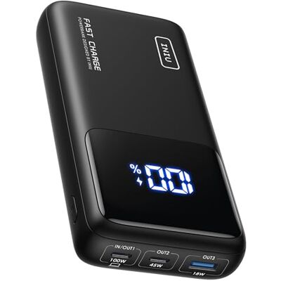 INIU Externe accu, 25.000 mAh, 100 W, powerbank, snel opladen, externe batterij USB C in & Out voor MacBook Pro Steam Deck iPhone 15 14 13 12 Samsung S22 S21 iPad Pro enz INIU Externe accu, 25.000 mAh, 100 W, powerbank, snel opladen, externe batterij USB C in & Out voor MacBook Pro Steam Deck iPhone 15 14 13 12 Samsung S22 S21 iPad Pro enz