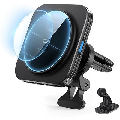 ESR HaloLock magnetische draadloze telefoonhouder autolader, compatibel met MagSafe autohouder, snellader en iPhone 13/13 mini/12/12 Pro/12 mini/12 Pro Max (niet voor iphone 13 pro) ESR HaloLock magnetische draadloze telefoonhouder autolader, compatibel met MagSafe autohouder, snellader en iPhone 13/13 mini/12/12 Pro/12 mini/12 Pro Max (niet voor iphone 13 pro)
