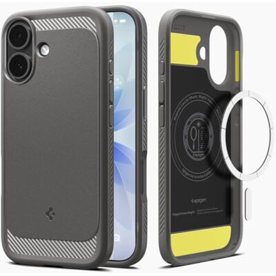Spigen Beschermhoes voor iPhone 17, Rugged Armor MagFit, [robuust, valtest Hoes voor camera-besturingsknop, koolstofvezelontwerp, luchtkussentechnologie Spigen Beschermhoes voor iPhone 17, Rugged Armor MagFit, [robuust, valtest Hoes voor camera-besturingsknop, koolstofvezelontwerp, luchtkussentechnologie