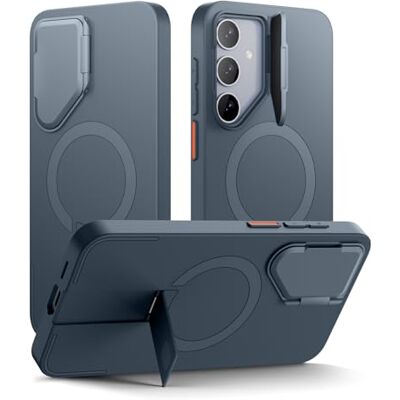 SURITCH Magnetische beschermhoes compatibel met Samsung Galaxy S24 Plus, beschermhoes met camera-afdekking en metalen standaard, schokbestendig, beschermhoes (blauw) SURITCH Magnetische beschermhoes compatibel met Samsung Galaxy S24 Plus, beschermhoes met camera-afdekking en metalen standaard, schokbestendig, beschermhoes (blauw)