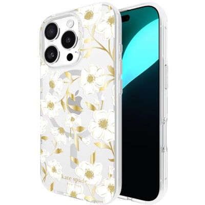 Kate Spade New York Beschermhoes voor iPhone 16 Pro Compatibel met MagSafe Design telefoonhoes Sunshine Floral Gems Kate Spade New York Beschermhoes voor iPhone 16 Pro Compatibel met MagSafe Design telefoonhoes Sunshine Floral Gems