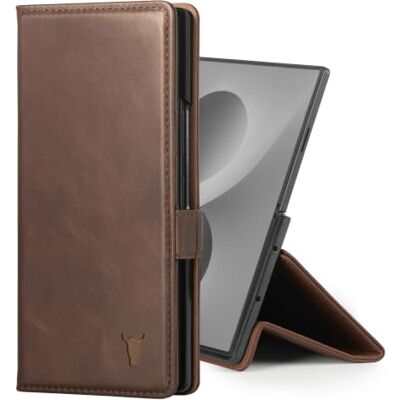 TORRO Beschermhoes compatibel met Samsung Galaxy Z Fold8 Ultra 2026, portemonnee van echt leer met standaard en kaartvakken (donkerbruin) TORRO Beschermhoes compatibel met Samsung Galaxy Z Fold8 Ultra 2026, portemonnee van echt leer met standaard en kaartvakken (donkerbruin)