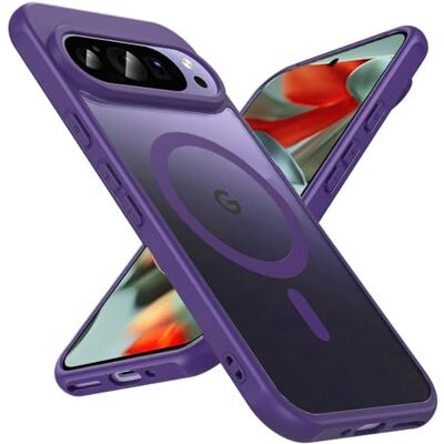 Verco Beschermhoesje voor Google Pixel 9 Pro XL, magnetisch, voor Pixel 9 Pro XL, mat, schokbestendig, compatibel met draadloos opladen, QI, paars Verco Beschermhoesje voor Google Pixel 9 Pro XL, magnetisch, voor Pixel 9 Pro XL, mat, schokbestendig, compatibel met draadloos opladen, QI, paars