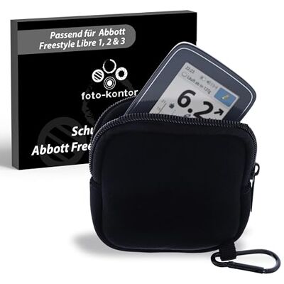 foto-kontor Tas compatibel met Abbott Freestyle Libre 1, 2 & 3, bloedglucosemeter, diabetici, opbergtas, duurzaam, karabijnhaak, discreet, zwart foto-kontor Tas compatibel met Abbott Freestyle Libre 1, 2 & 3, bloedglucosemeter, diabetici, opbergtas, duurzaam, karabijnhaak, discreet, zwart