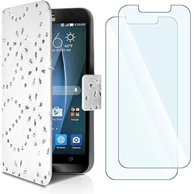 KARYLAX Set van 2 flexibele glazen en etui diamantbank XL (A) voor DANEW Konnect 608 KARYLAX Set van 2 flexibele glazen en etui diamantbank XL (A) voor DANEW Konnect 608