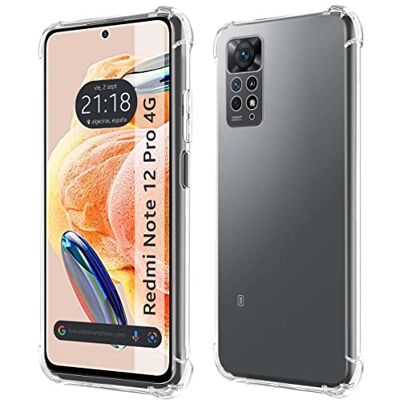 Tumundosmartphone Beschermhoes van siliconen, schokbestendig, transparant, voor Xiaomi Redmi Note 12 Pro 4G Tumundosmartphone Beschermhoes van siliconen, schokbestendig, transparant, voor Xiaomi Redmi Note 12 Pro 4G