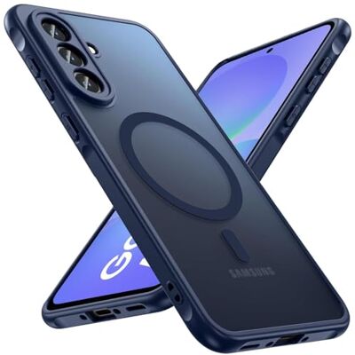 Verco Hoesje voor Samsung Galaxy A37 5G, magnetisch, mat, schokbestendig, compatibel met draadloos opladen QI, dun, blauw Verco Hoesje voor Samsung Galaxy A37 5G, magnetisch, mat, schokbestendig, compatibel met draadloos opladen QI, dun, blauw