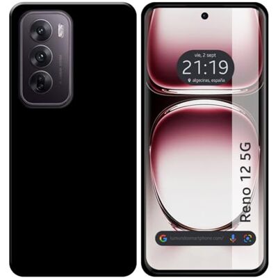 Tumundosmartphone Coque en silicone gel TPU noire pour Oppo Reno 12 5G Tumundosmartphone Coque en silicone gel TPU noire pour Oppo Reno 12 5G