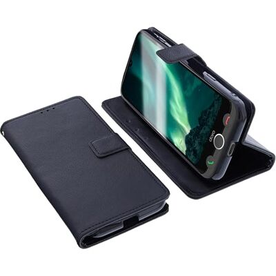 foto-kontor Beschermhoes met klep compatibel met Doro Aurora A30, zwart, boekstijl, flip case, standfunctie voor mobiele telefoon foto-kontor Beschermhoes met klep compatibel met Doro Aurora A30, zwart, boekstijl, flip case, standfunctie voor mobiele telefoon