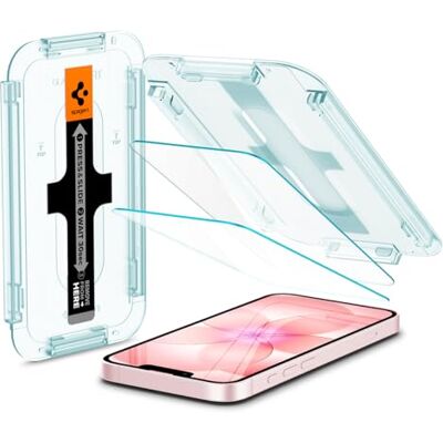 Spigen Glas.tR EZ Fit Screenprotector compatibel met iPhone 14, iPhone 13, iPhone 13 Pro, 2 stuks, Sensor bescherming, met sjabloon voor installatie, Case friendly, 9H Gehard Glas Spigen Glas.tR EZ Fit Screenprotector compatibel met iPhone 14, iPhone 13, iPhone 13 Pro, 2 stuks, Sensor bescherming, met sjabloon voor installatie, Case friendly, 9H Gehard Glas