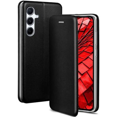 OneFlow Samsung Galaxy A56 5G telefoonhoes met standfunctie Van dun PU-leer Met kaartenvak 360° beschermhoes Zwart OneFlow Samsung Galaxy A56 5G telefoonhoes met standfunctie Van dun PU-leer Met kaartenvak 360° beschermhoes Zwart