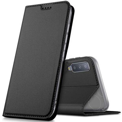 Verco Beschermhoesje voor Samsung Galaxy A7 (2018), beschermhoes voor Galaxy A7 (2018), met magneetsluiting, portefeuillefunctie, zwart Verco Beschermhoesje voor Samsung Galaxy A7 (2018), beschermhoes voor Galaxy A7 (2018), met magneetsluiting, portefeuillefunctie, zwart
