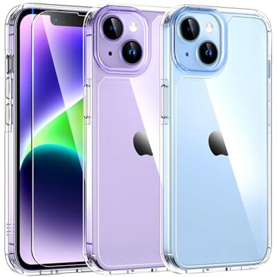 TAURI Coque Magnétique pour iPhone 14,Transparent Inclusief displaybescherming, compatibel met MagSafe, schokbestendig, dun en valbestendig TAURI Coque Magnétique pour iPhone 14,Transparent Inclusief displaybescherming, compatibel met MagSafe, schokbestendig, dun en valbestendig