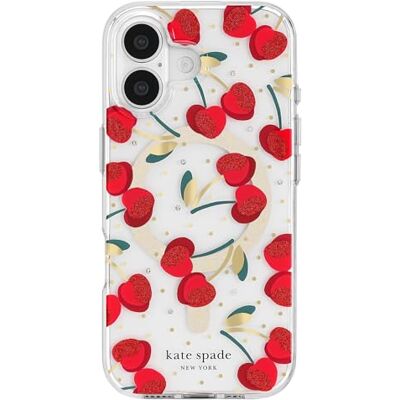 Kate Spade New York iPhone 17 Case Compatibel met MagSafe Designer Phone Case Cherry Dot edelstenen Kate Spade New York iPhone 17 Case Compatibel met MagSafe Designer Phone Case Cherry Dot edelstenen