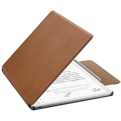 MoKo Hoesje voor reMarkable Paper Pure 26 cm 2026 met penhouder, bruin Slanke beschermende harde foliohoes met veilige penhouder, automatische wake-up en slaapfunctie MoKo Hoesje voor reMarkable Paper Pure 26 cm 2026 met penhouder, bruin Slanke beschermende harde foliohoes met veilige penhouder, automatische wake-up en slaapfunctie