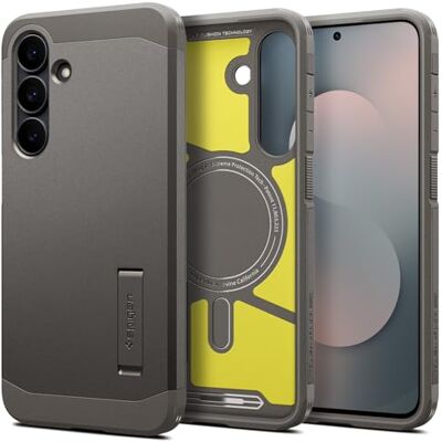 Spigen Tough Armor MagFit beschermhoes compatibel met Samsung Galaxy S25 FE Gunmetal Spigen Tough Armor MagFit beschermhoes compatibel met Samsung Galaxy S25 FE Gunmetal