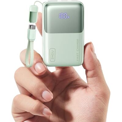INIU Externe batterij, Ultra Mini 45 W, snel opladen, 10.000 mAh, powerbank met afneembare USBC-kabel, goedgekeurd in het vliegtuig, reisbenodigdheden, powerbank voor iPhone 17 16 Pro, Samsung, iPad INIU Externe batterij, Ultra Mini 45 W, snel opladen, 10.000 mAh, powerbank met afneembare USBC-kabel, goedgekeurd in het vliegtuig, reisbenodigdheden, powerbank voor iPhone 17 16 Pro, Samsung, iPad