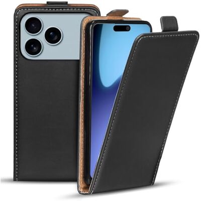 Verco Beschermhoes met klep voor iPhone 17 Pro, verticale klep, zwart Verco Beschermhoes met klep voor iPhone 17 Pro, verticale klep, zwart