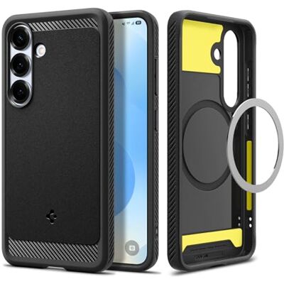 Spigen Rugged Armor MagFit beschermhoes compatibel met Samsung Galaxy S25 mat zwart Spigen Rugged Armor MagFit beschermhoes compatibel met Samsung Galaxy S25 mat zwart