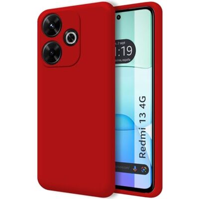 Tumundosmartphone Coque en silicone liquide ultra douce pour Xiaomi Redmi 13 4G couleur rouge Tumundosmartphone Coque en silicone liquide ultra douce pour Xiaomi Redmi 13 4G couleur rouge