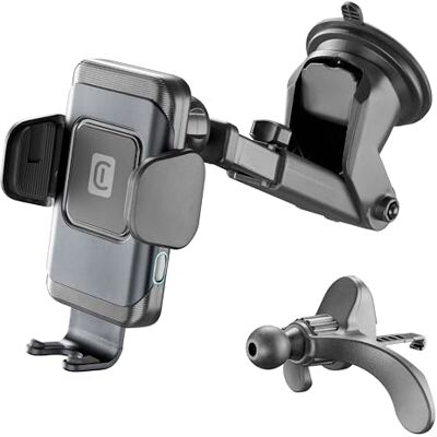 Cellular Line Hug Air 15 Qi draadloze smartphonehouder voor in de auto, automatisch openen en sluiten, dubbele zuignap voor dashboard en vinhaken, 10 W uitgang, zwart, universeel Cellular Line Hug Air 15 Qi draadloze smartphonehouder voor in de auto, automatisch openen en sluiten, dubbele zuignap voor dashboard en vinhaken, 10 W uitgang, zwart, universeel
