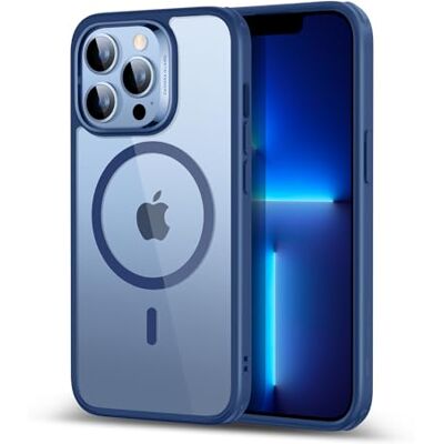 ESR Beschermhoes voor iPhone 13 Pro Max, compatibel met MagSafe, beschermt tegen schokken, wordt niet geel, magnetisch, lichtblauw ESR Beschermhoes voor iPhone 13 Pro Max, compatibel met MagSafe, beschermt tegen schokken, wordt niet geel, magnetisch, lichtblauw