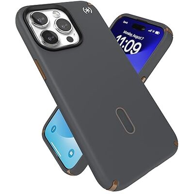 Speck Beschermhoes voor iPhone 15 Pro Max, antislip ClickLock-vergrendeling, ontworpen voor MagSafe, valbescherming, krasbestendig, voelt zacht aan, 6,7 inch telefoonhoes Speck Beschermhoes voor iPhone 15 Pro Max, antislip ClickLock-vergrendeling, ontworpen voor MagSafe, valbescherming, krasbestendig, voelt zacht aan, 6,7 inch telefoonhoes